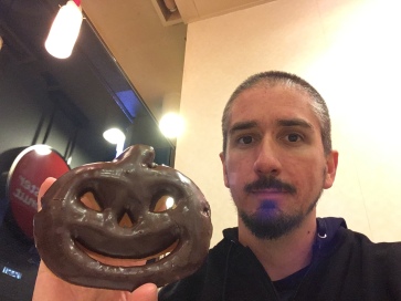 Me and the jack-o-lantern donut