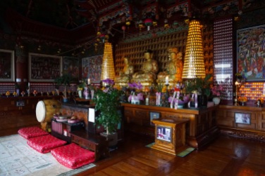 Inside the temple at the bottom of the mountain