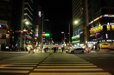 Walking back to the Haeundae metro station