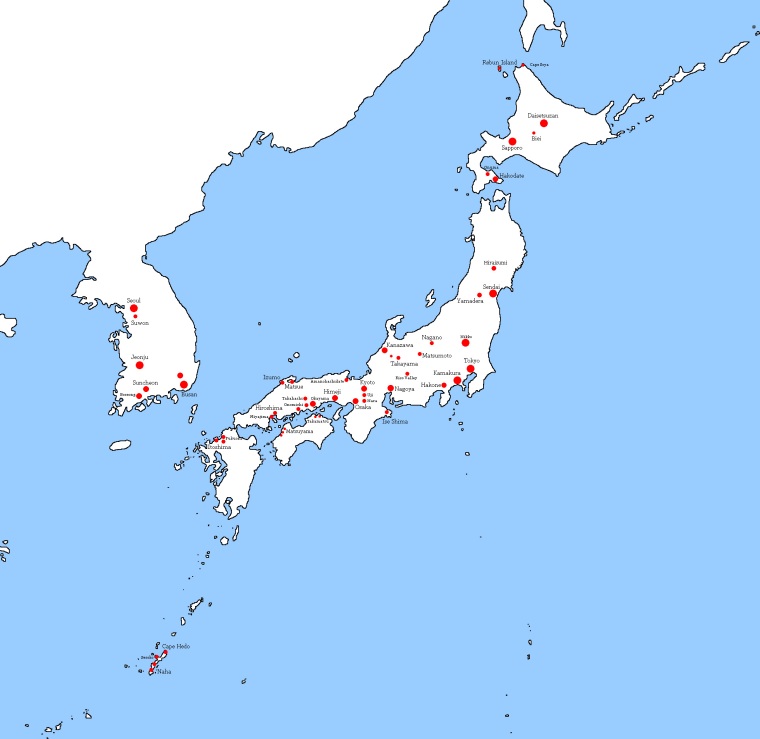 Japan Korea Map